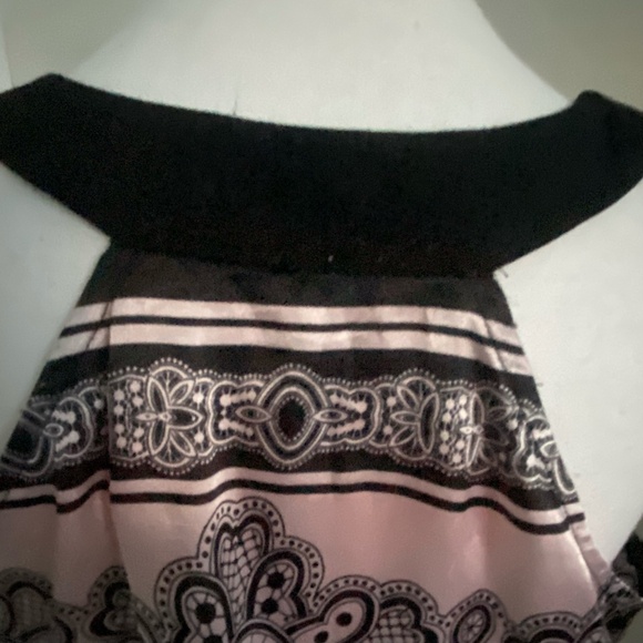 Le Chateau Vintage Black Pink Babydoll Satin Feminine Party Top- Sz-L - Picture 8 of 16